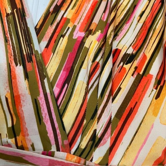 Slate & Willow Women's Striped Elliott Romper Orange Black Green Gold Size Small - Picture 4 of 13